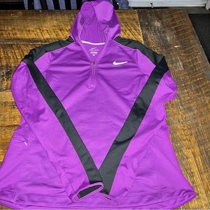 Large Purple Nike Running 1/4 Zip Pullover w/ Hood 🏃‍♀️ ☀️